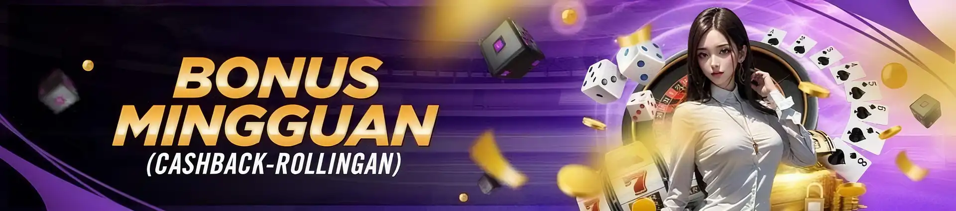 Banner Promo Flash Sale BONUS CASHBACK & ROLLINGAN MINGGUAN