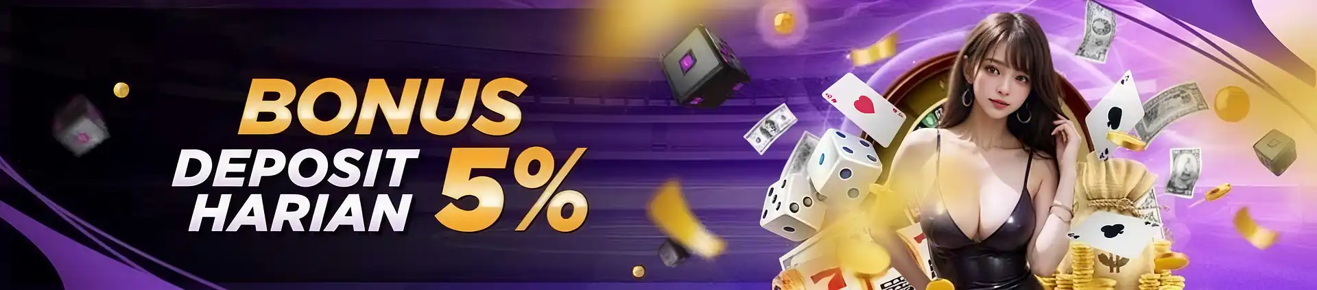 Banner Promo Flash Sale BONUS DEPOSIT HARIAN 5%