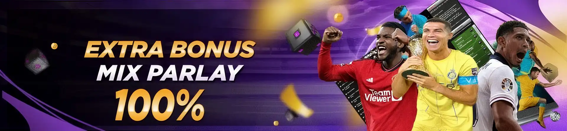 Banner Promo Flash Sale EXTRA BONUS 100% MIX PARLAY