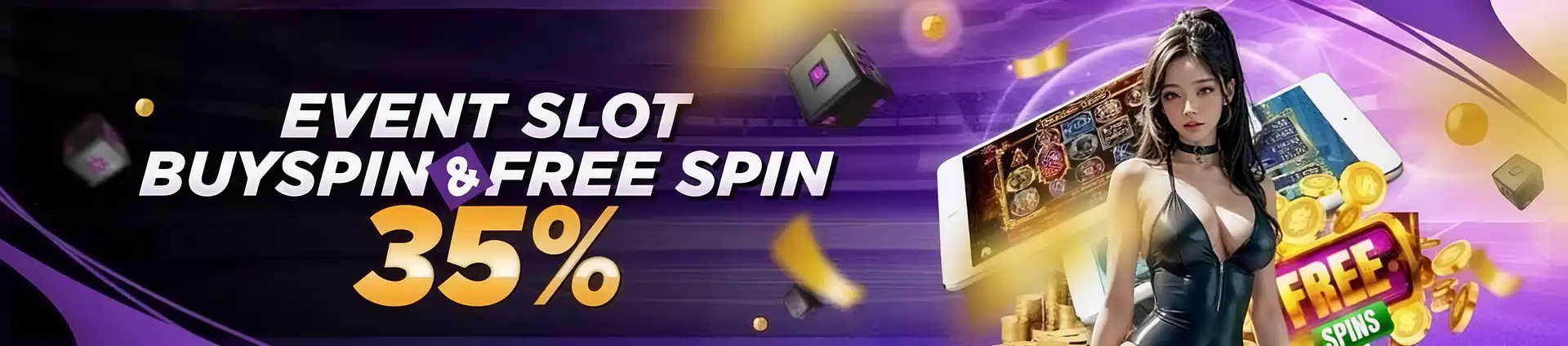 Banner Promo Flash Sale BONUS SLOT FREE SPIN & BUY SPIN